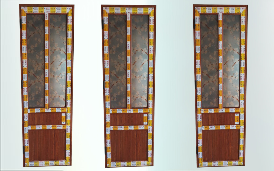 Cửa đi 1 cánh nhôm vân gỗ cẩm lai